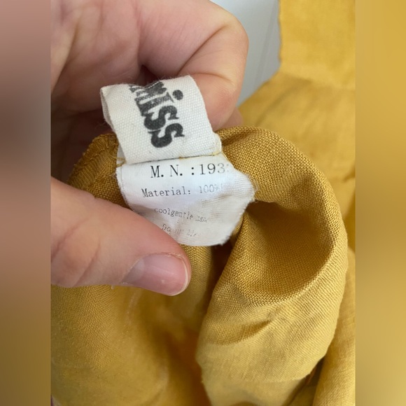 Linen Mustard Tunic - Asymmetric - Picture 11 of 11